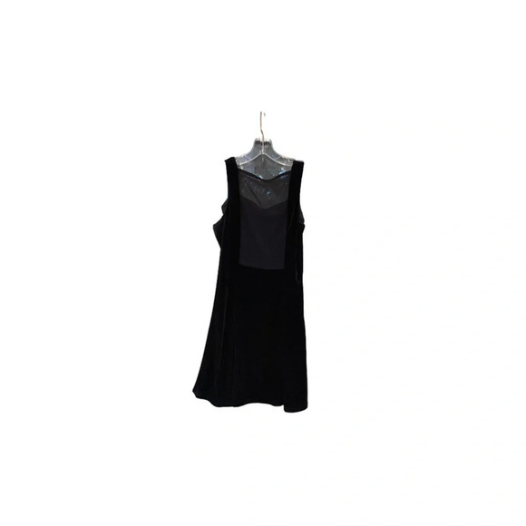 Vintage 90s Scott McClintock black Velvet rhinestone dress coquette Fall holiday - Picture 2 of 9